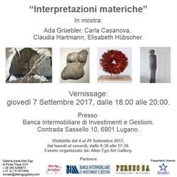 Alla BIM di Lugano sarà inaugurata la mostra “INTERPRETAZIONI MATERICHE”