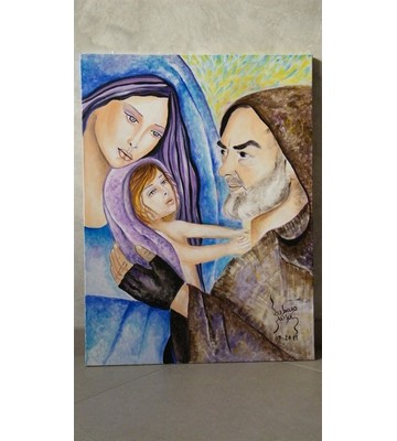 "Padre Pio con Gesù e Maria"