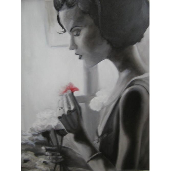La ragazza col fiore rosso