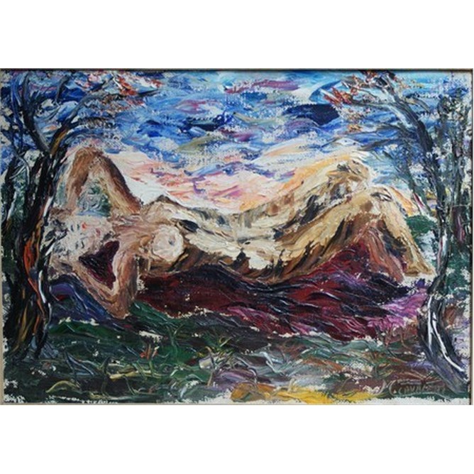 Donna sutto gli alberi