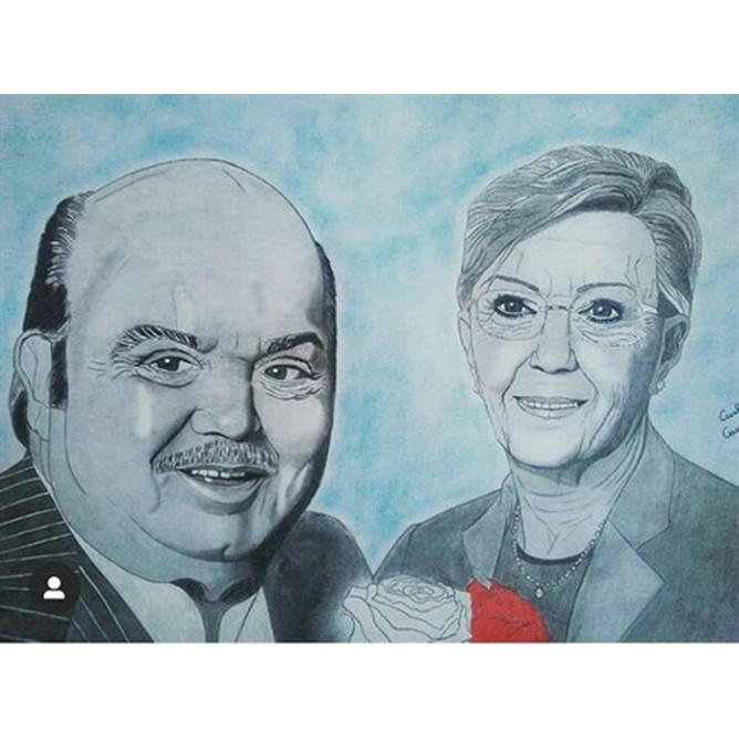 Ritratto di Lino Banfi e signora