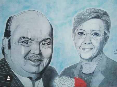 Ritratto di Lino Banfi e signora 